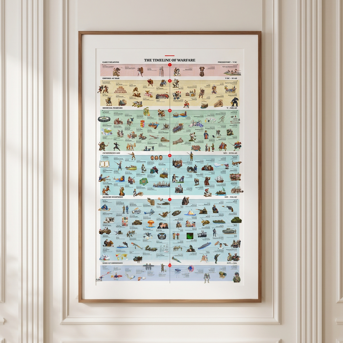 The Timeline of Warfare: Hand-Drawn Premium Poster