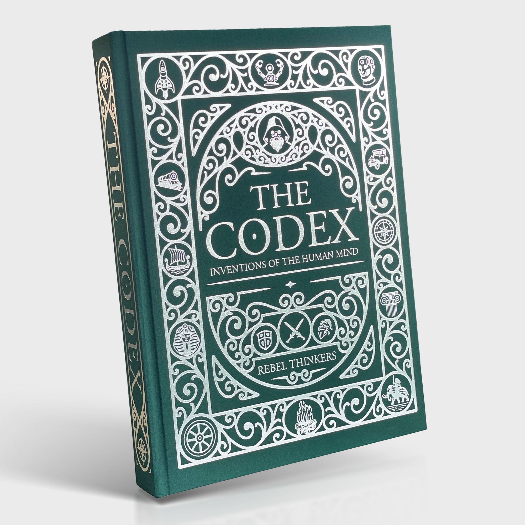 Book titled 'The Codex' with decorative cover on a white background